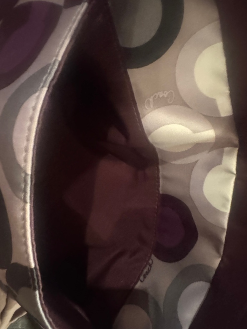 Coach Purple, Black and Gray Signature Shoulder Bag - Picture 10 of 16